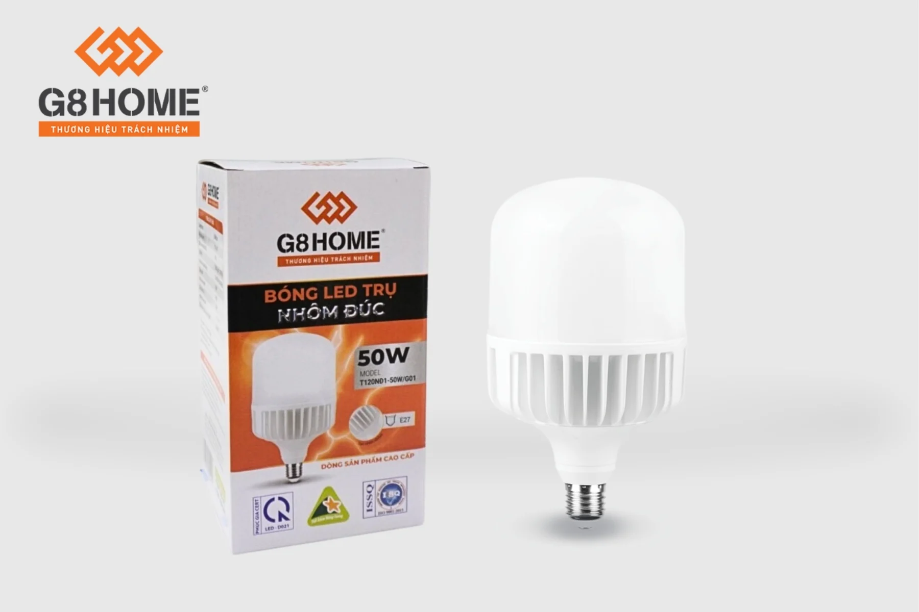 Bóng đèn led trụ nhôm đúc 50W - G8 Bóng đèn led trụ nhôm đúc 50W - G8