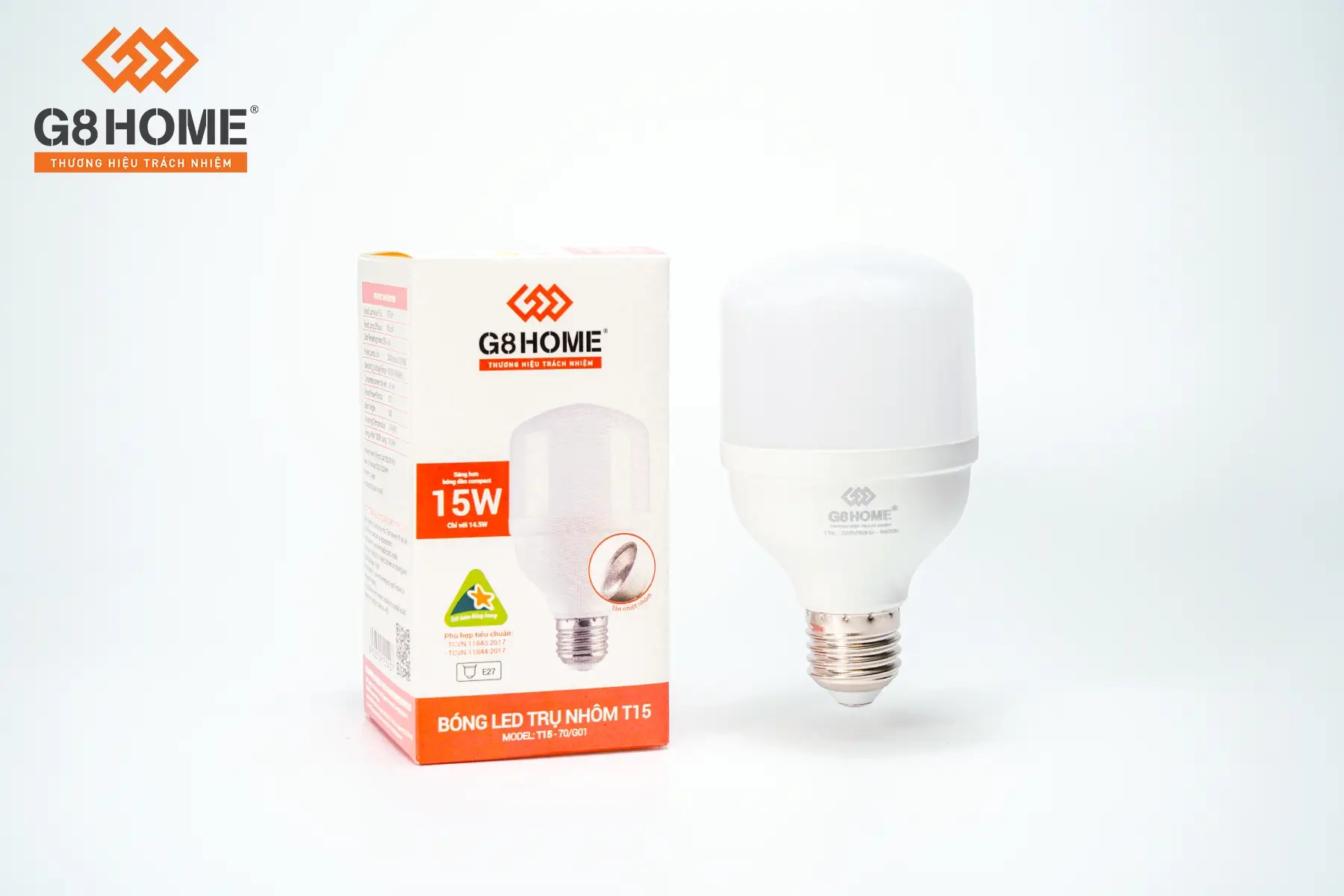 BÓNG LED TRỤ NHÔM T15 Tri Việt