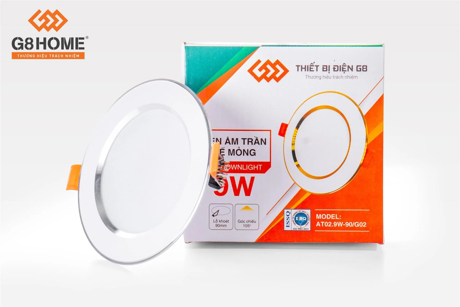 Đèn led âm trần đế mỏng 9W ánh sáng trắng - G8 Đèn led âm trần đế mỏng 9W ánh sáng trắng - G8