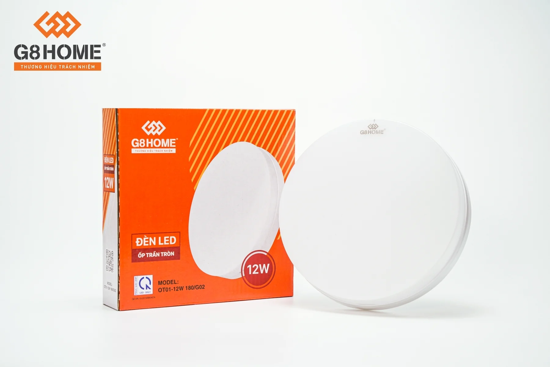 Đèn led ốp trần tròn 12W - G8 Đèn led ốp trần tròn 12W - G8