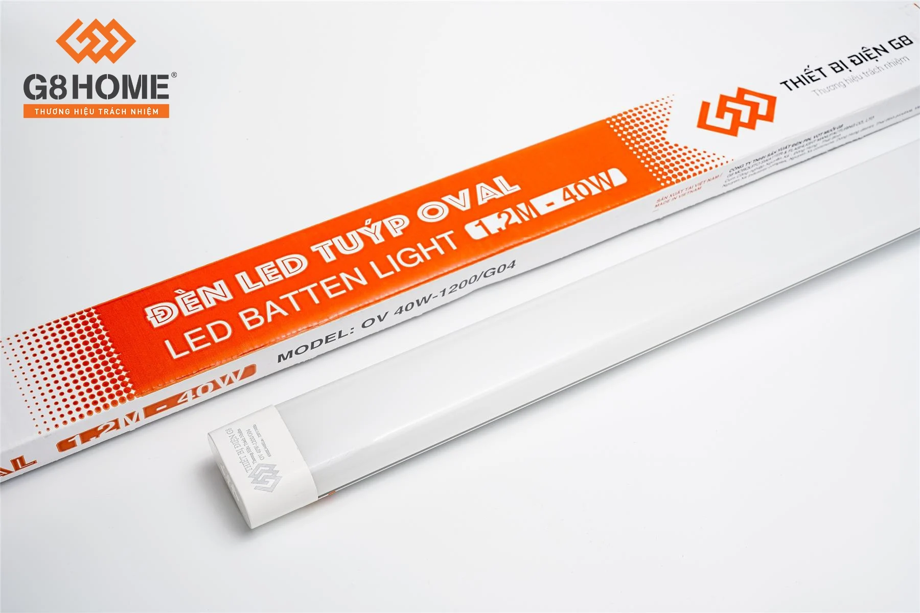 Đèn tuýp led oval 1.2m 40W - G8 Đèn tuýp led oval 1.2m 40W - G8