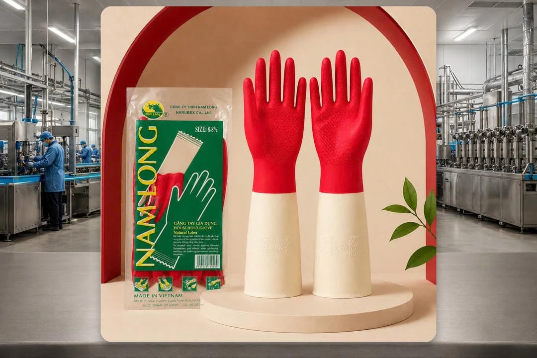 Găng tay cao su công nghiệp thuỷ sản size 8 - Nam Long - Trivietqni Găng tay cao su công nghiệp thuỷ sản size 8 - Nam Long - Trivietqni chính hãng giá sỉ Trí Việt