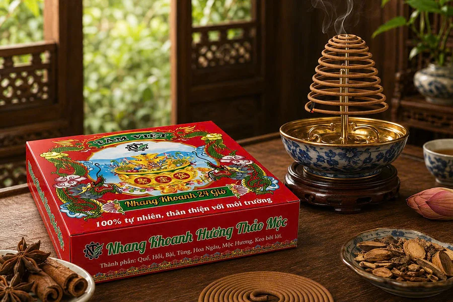 Nhang Khoanh 24 Giờ Hương Thảo Mộc 350g - Tâm Việt chi tiết sản phẩm Nhang Khoanh 24 Giờ Hương Thảo Mộc 350g - Tâm Việt chi tiết sản phẩm