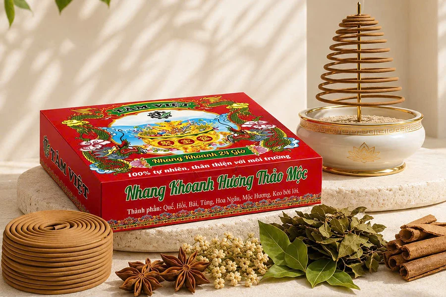 Nhang Khoanh 24 Giờ Hương Thảo Mộc 350g - Tâm Việt chính hãng Nhang Khoanh 24 Giờ Hương Thảo Mộc 350g - Tâm Việt chính hãng