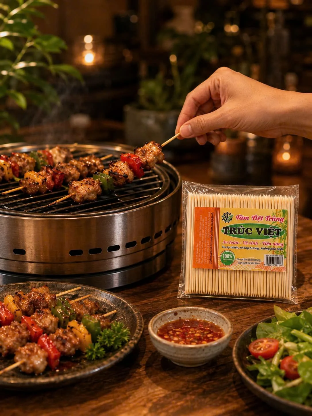 Đóng gói phân phối Xiên Tre 15cm - Trúc Việt - Trivietqni Bao bì thùng carton đóng gói chuyên nghiệp của xiên tre 15cm